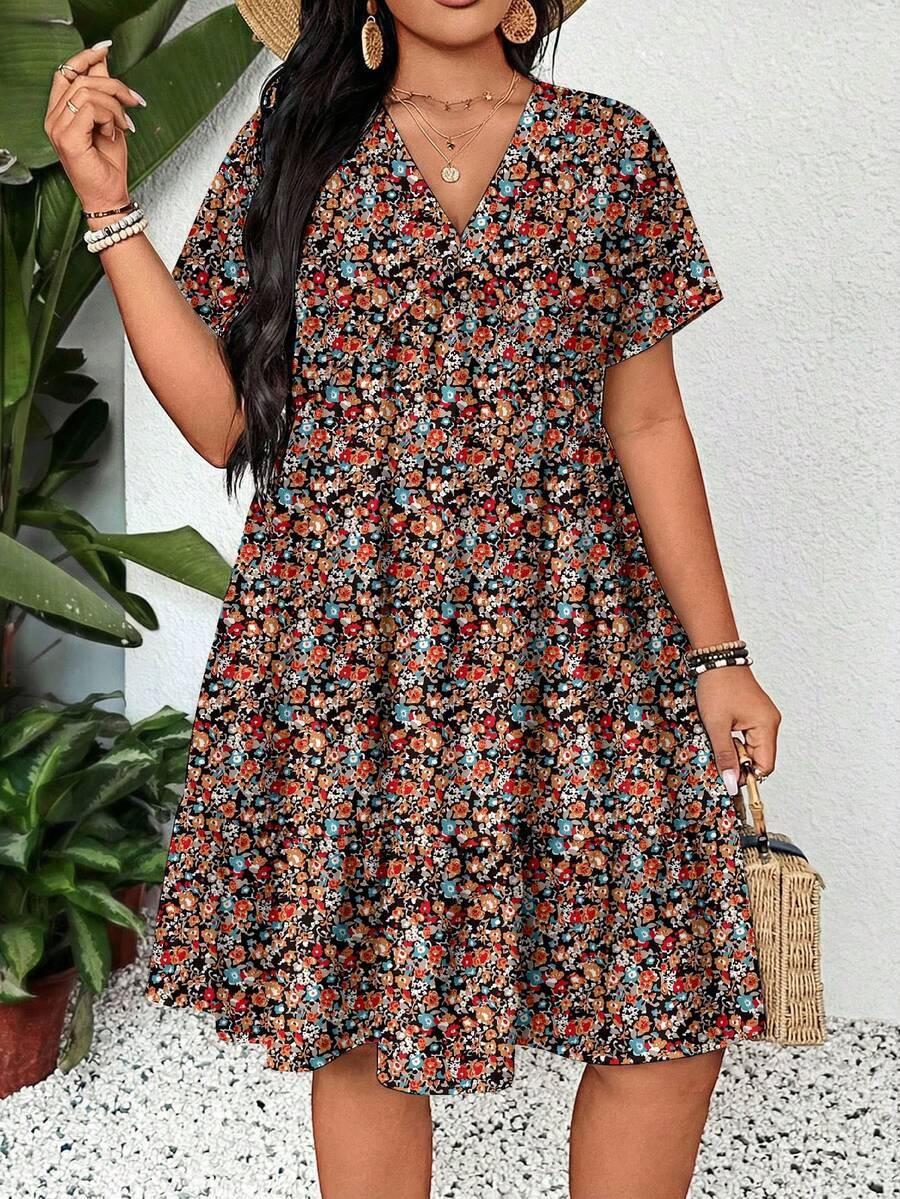 SHEIN KOLOROWA SUKIENKA PRINT KWIATY S06__48