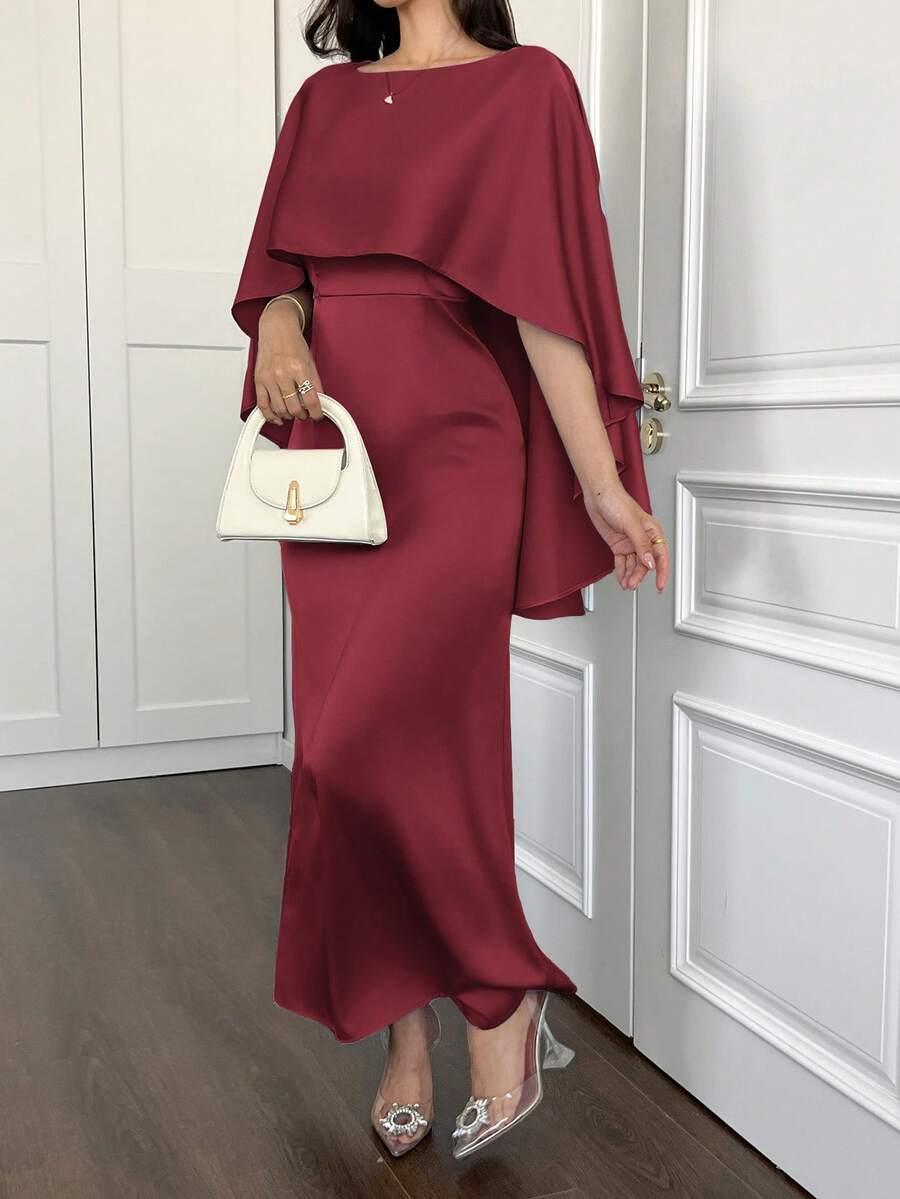 SHEIN BORDOWA SATYNOWA MAXI SUKIENKA S06__XL