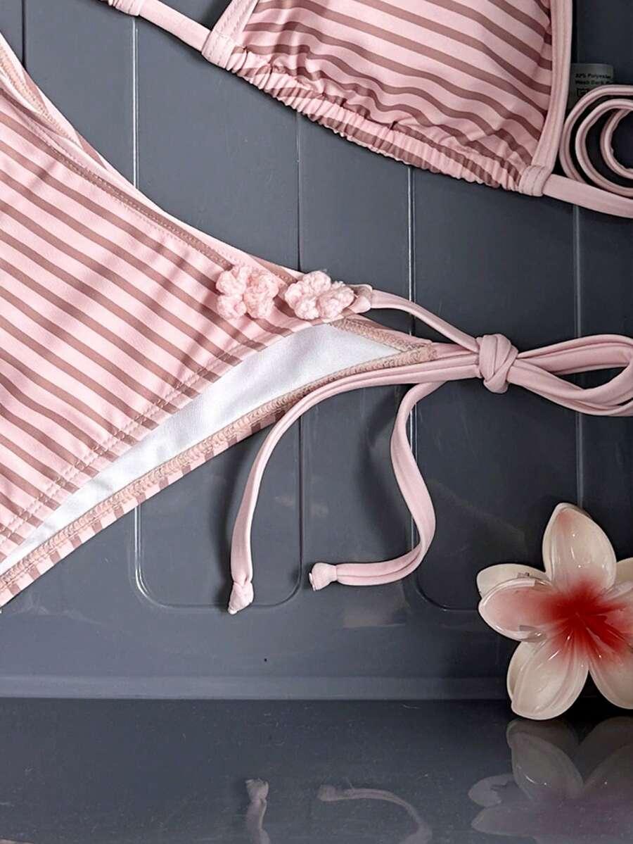 SHEIN DWUCZĘŚCIOWY STRÓJ KĄPIELOWY WZÓR PASKI S09__S
