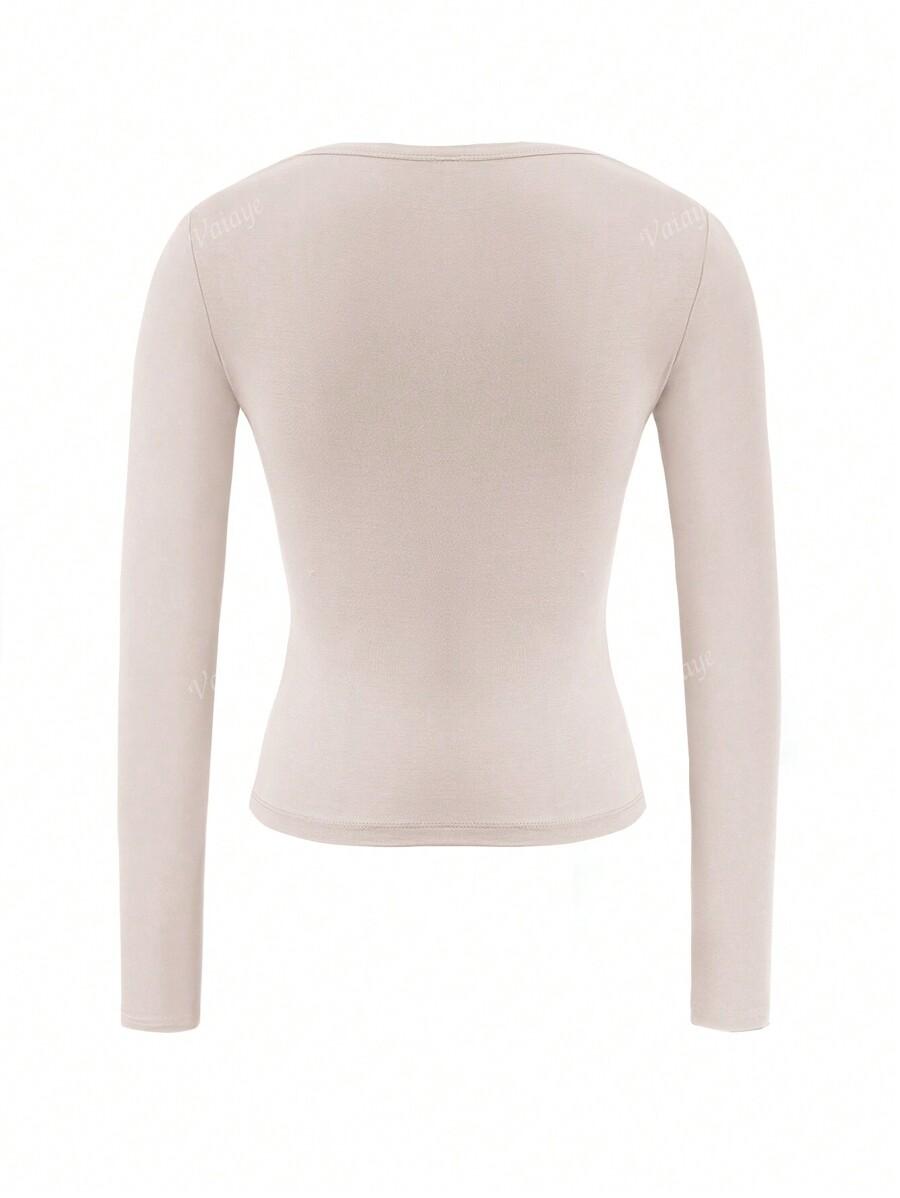SHEIN BEŻOWA BLUZKA DŁUGI RĘKAW S06__XXS