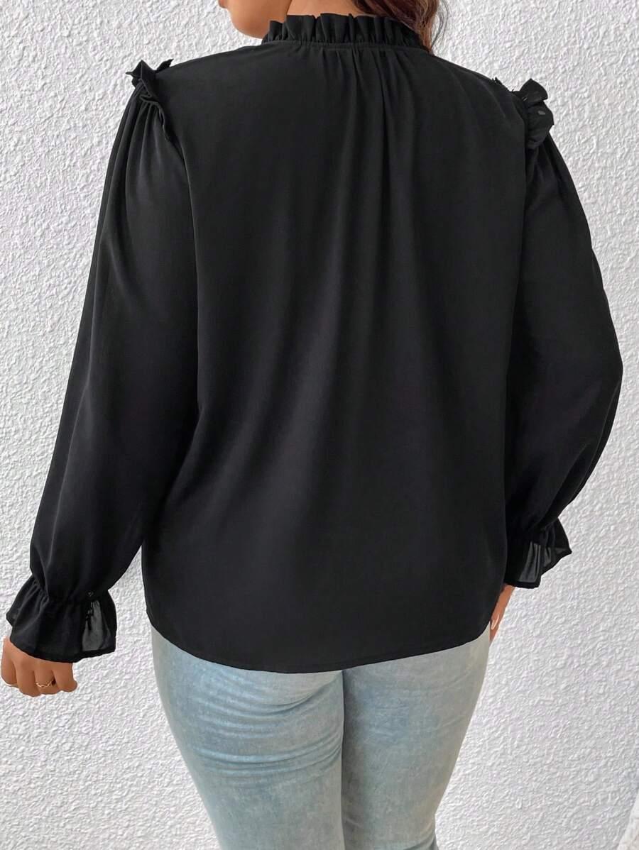 SHEIN CZARNA BLUZKA Z DŁUGIM RĘKAWEM SIATECZKA S06__48