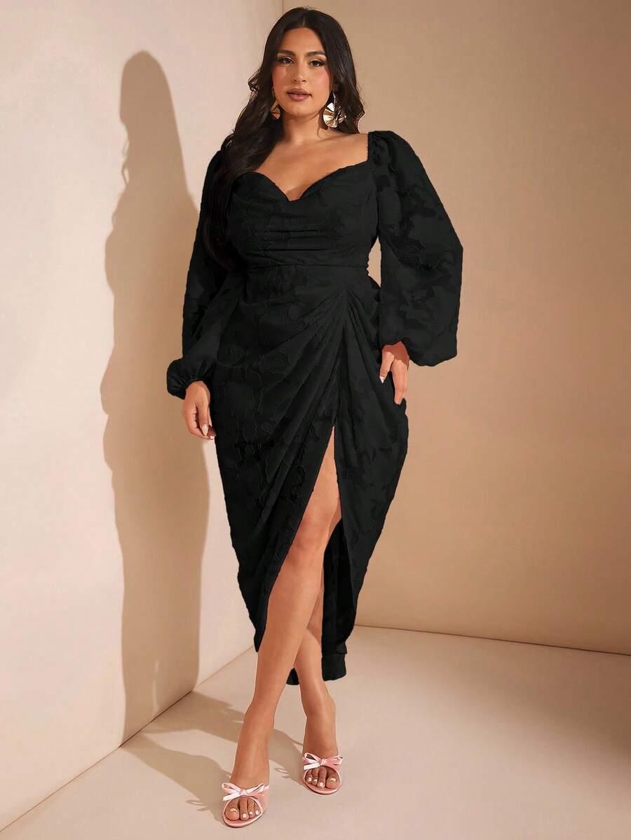 SHEIN CZARNA SUKIENKA DŁUGI RĘKAW S06__52