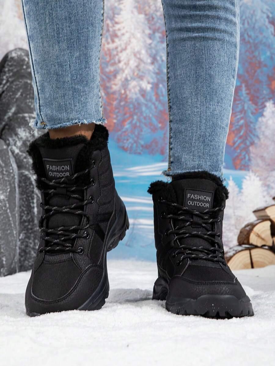 SHEIN CZARNE SZNUROWANE ŚNIEGOWCE W01__38