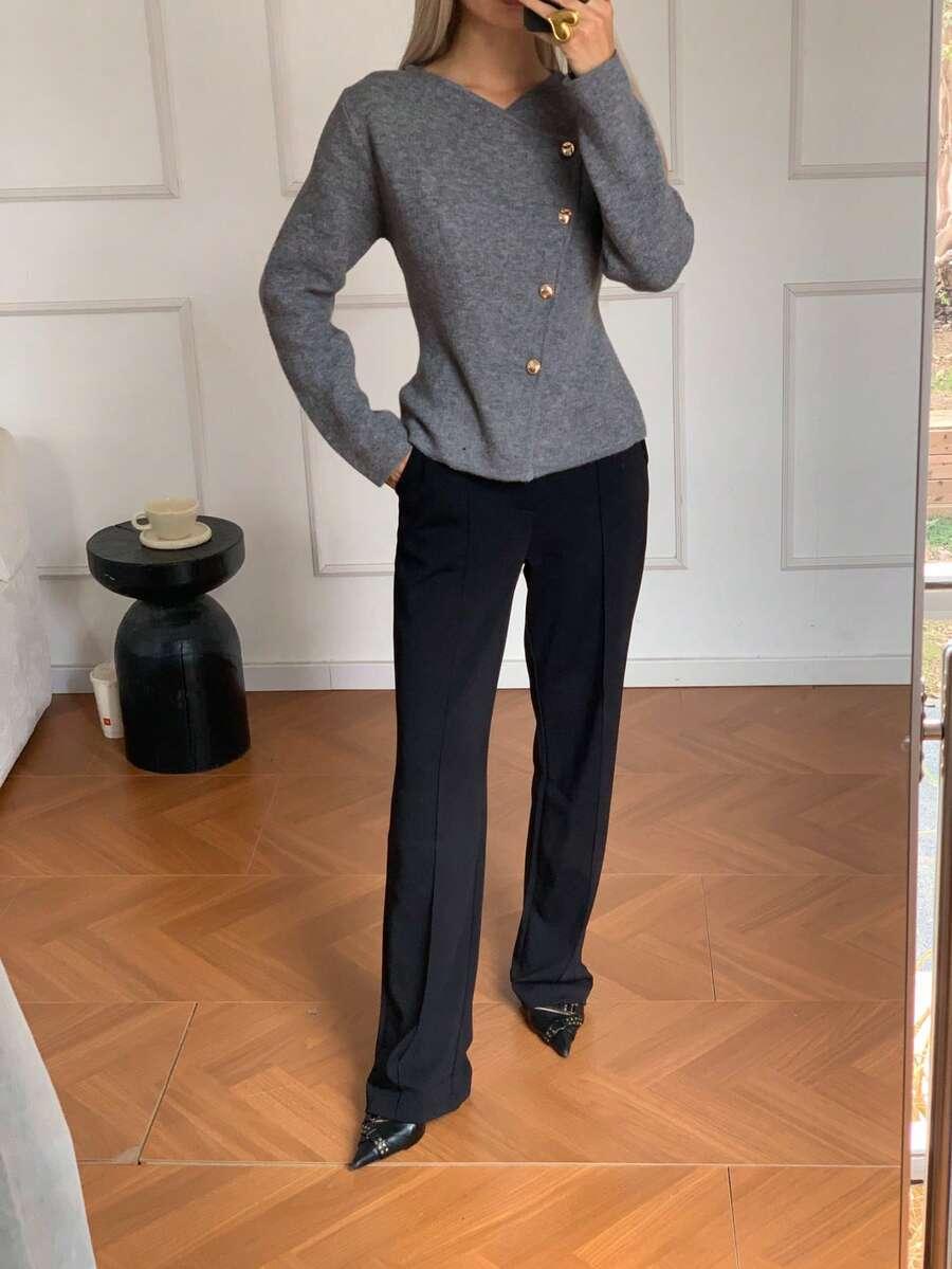 SHEIN SWETER ROZPINANY GUZIKI S06__M