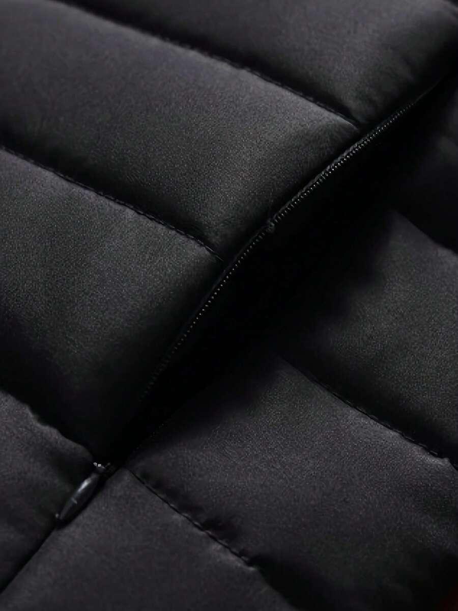SHEIN CZARNA PIKOWANA KURTKA ZAMEK W01__XL