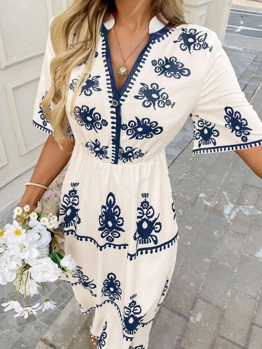 SHEIN MIDI SUKIENKA V-NECK S06__L