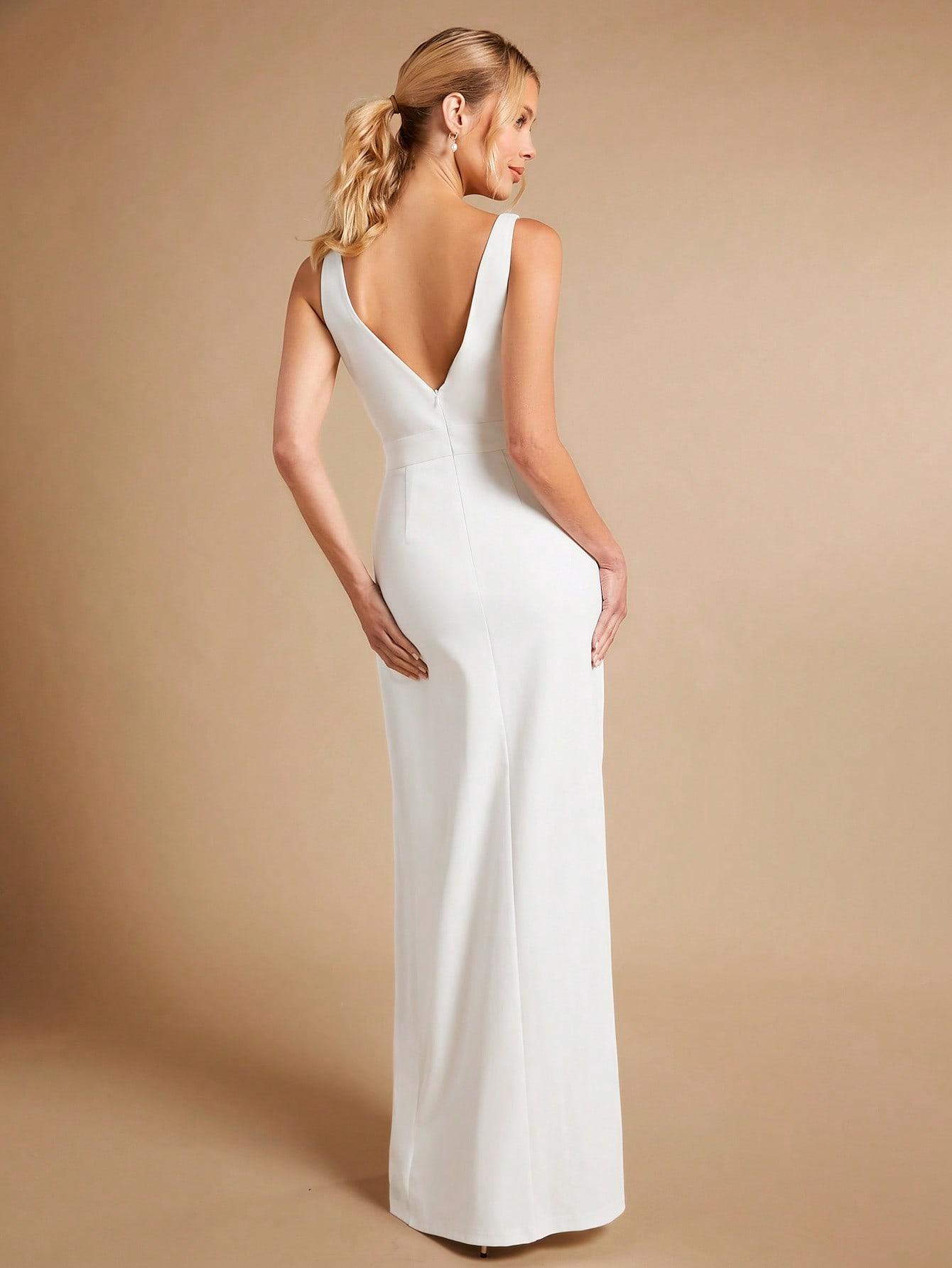 SHEIN SUKNIA ŚLUBNA ROZCIĘCIE S06__34