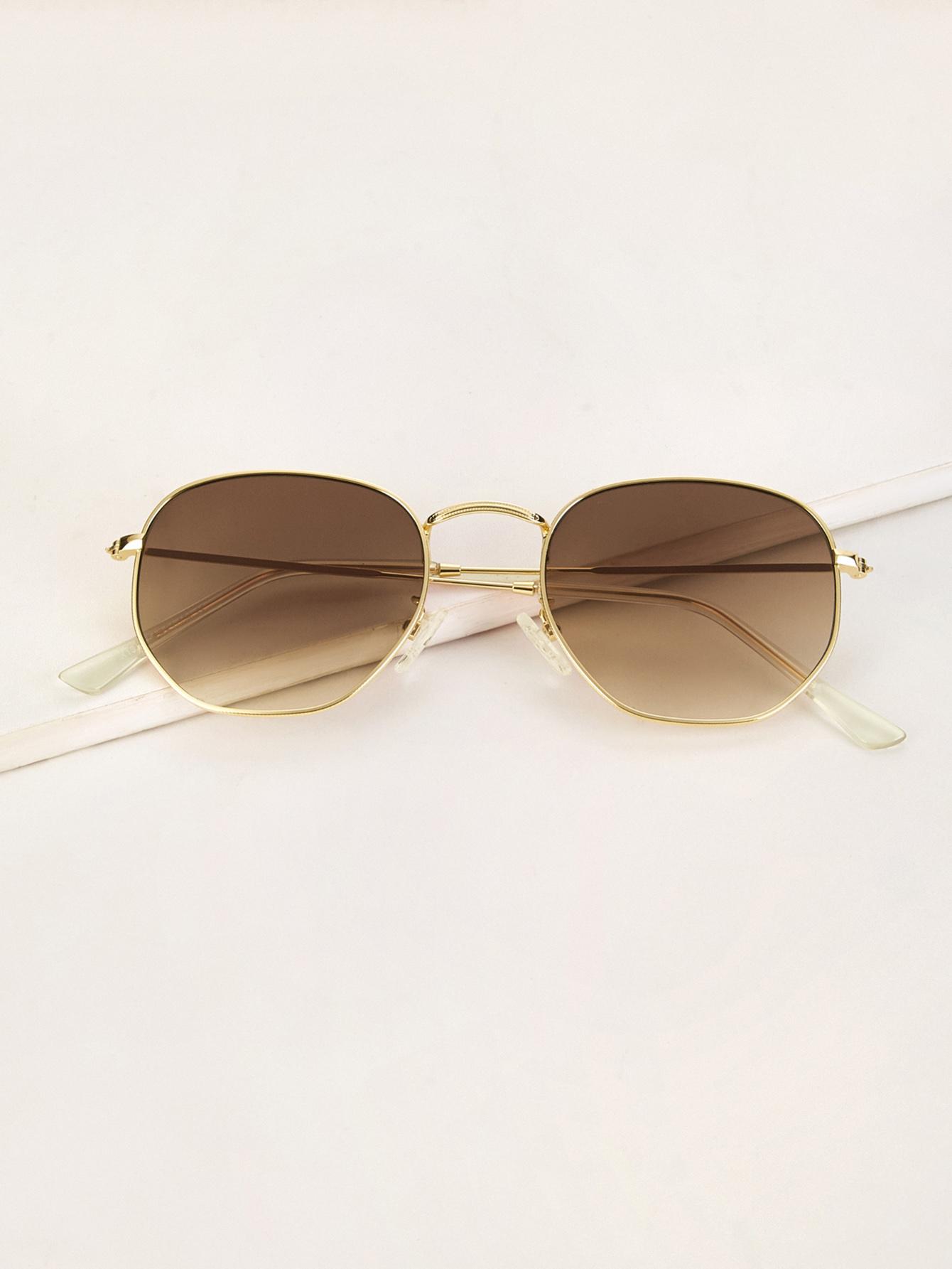 SHEIN ZŁOTE OKULARY PRZECIWSŁONECZNE S07