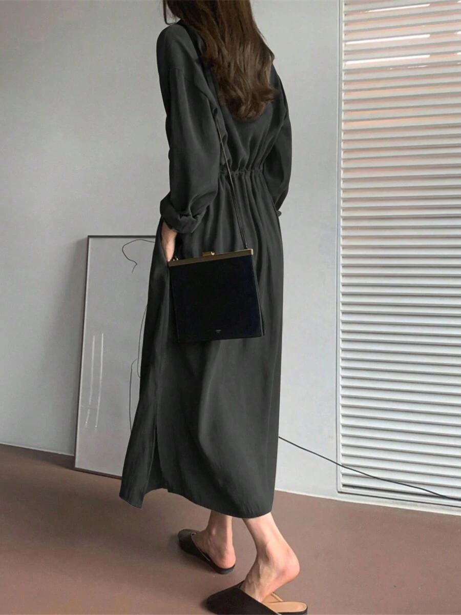 SHEIN CZARNA MAXI SUKIENKA S06__L
