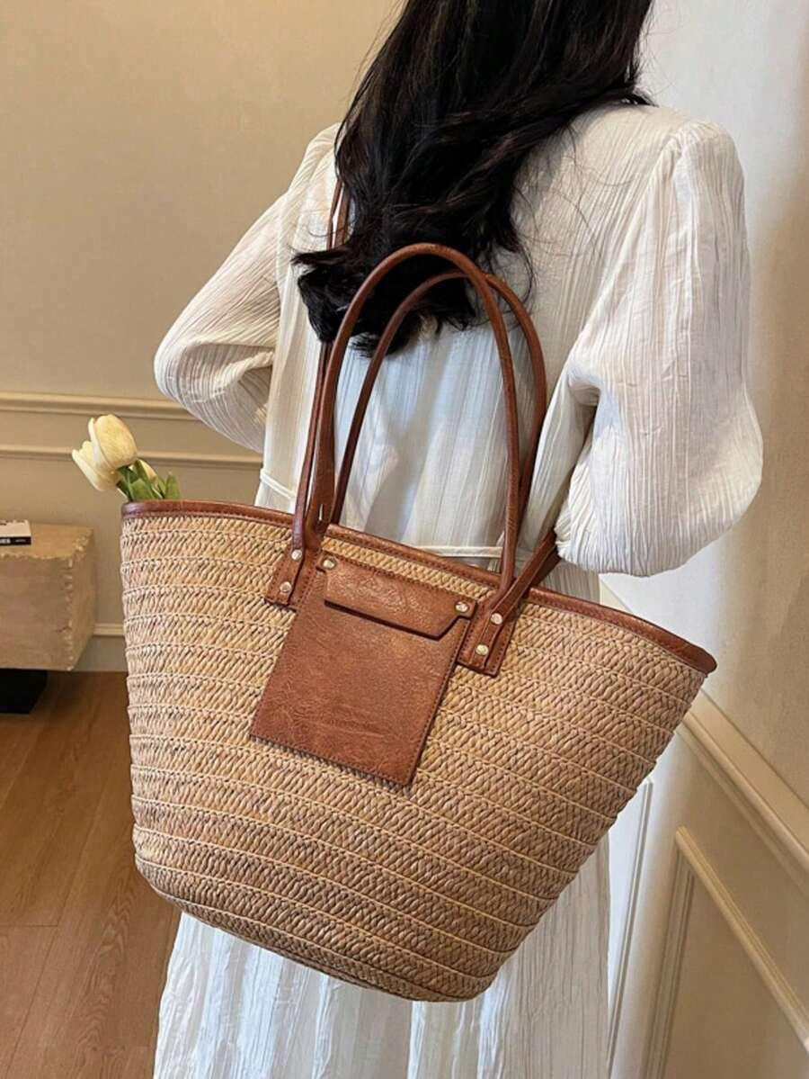 SHEIN SŁOMIANA TORBA NA RAMIĘ S07__47X30X15