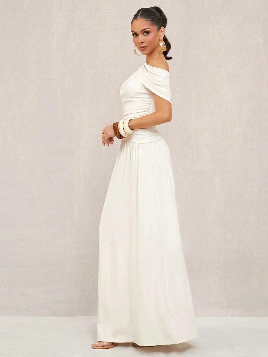 SHEIN BEŻOWA MAXI SUKIENKA S06__XS