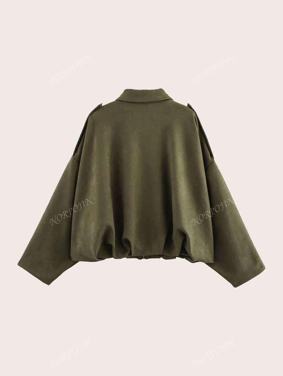 SHEIN ZIELONA KURTKA ZAMEK S06__S