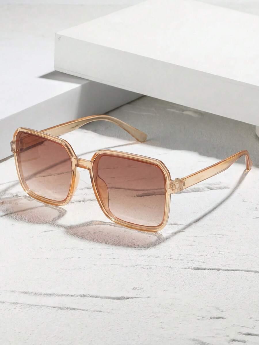 SHEIN BEŻOWE OKULARY PRZECIWSŁONECZNE S07