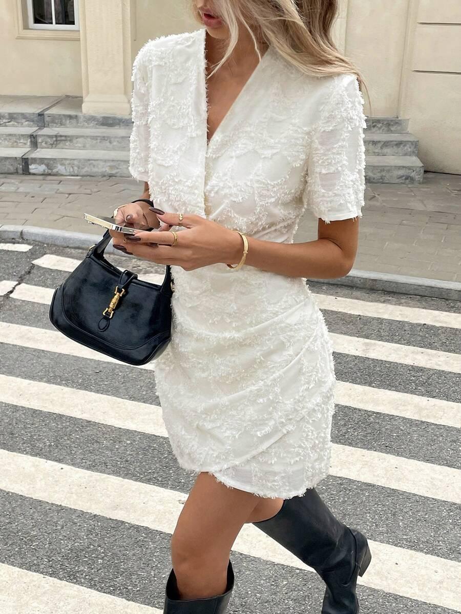 SHEIN KREMOWA MINI SUKIENKA S09__S