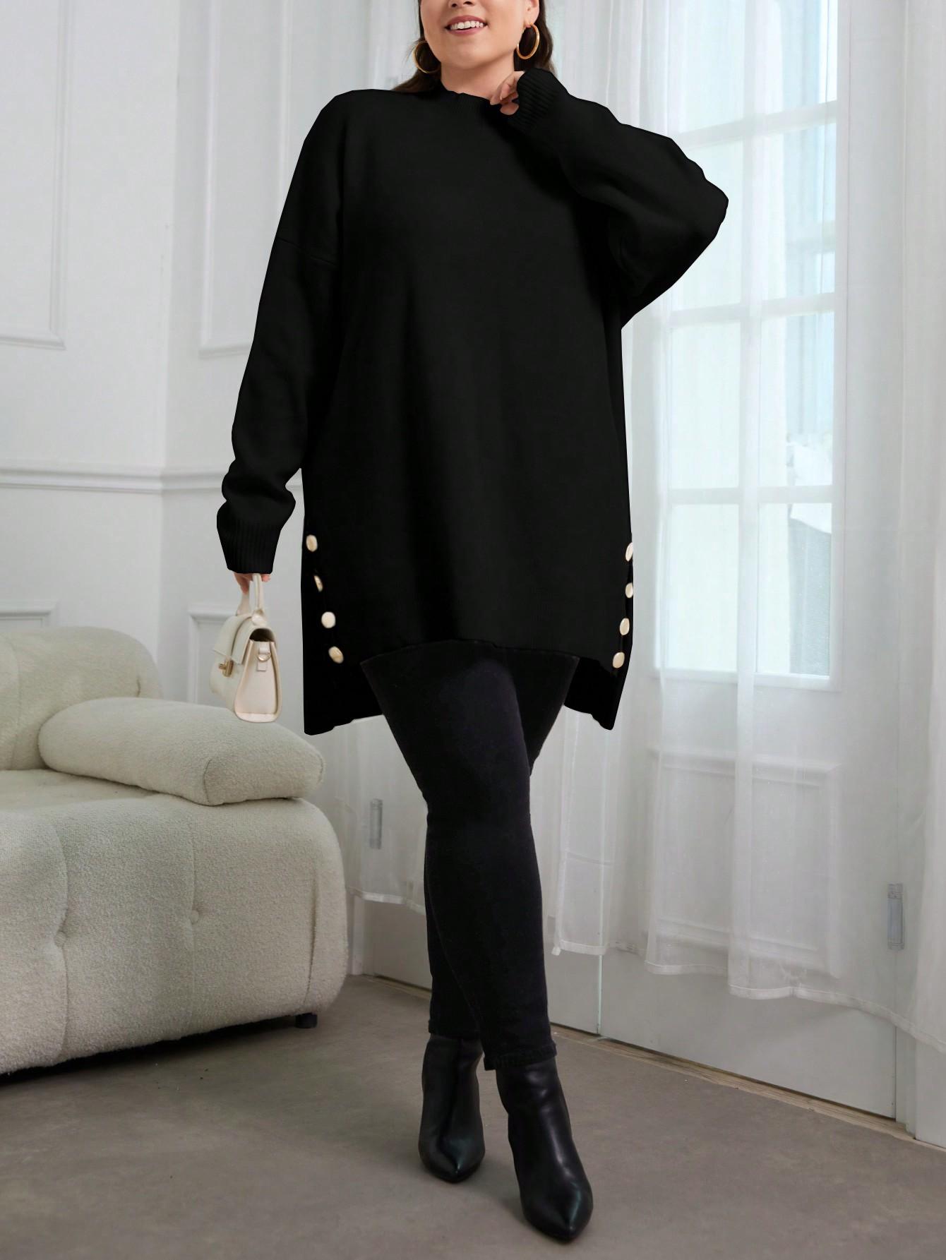 SHEIN CZARNA SUKIENKA DZIANINOWA S06__48