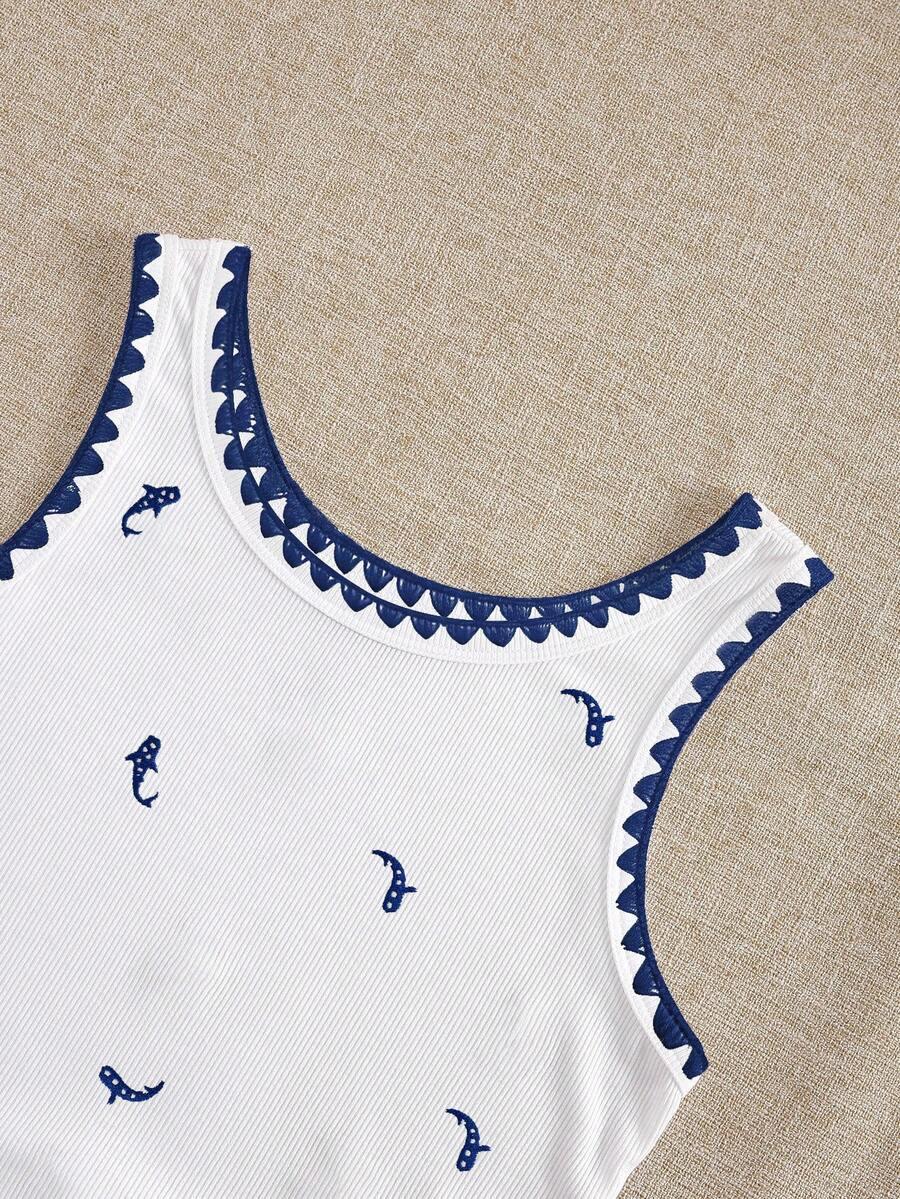 SHEIN BIAŁY TOP HAFT S06__M