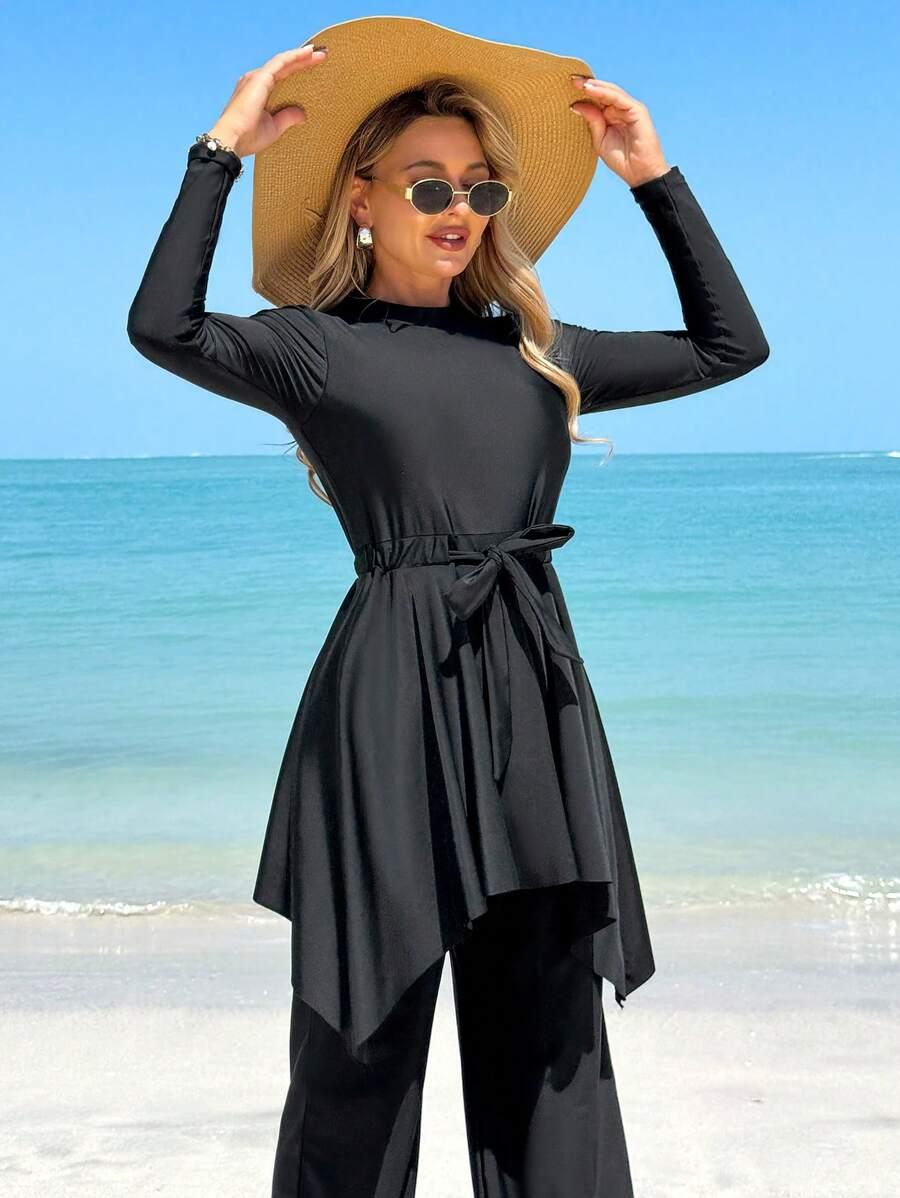 SHEIN DWUCZĘŚCIOWY STRÓJ KĄPIELOWY BURKINI S09__M