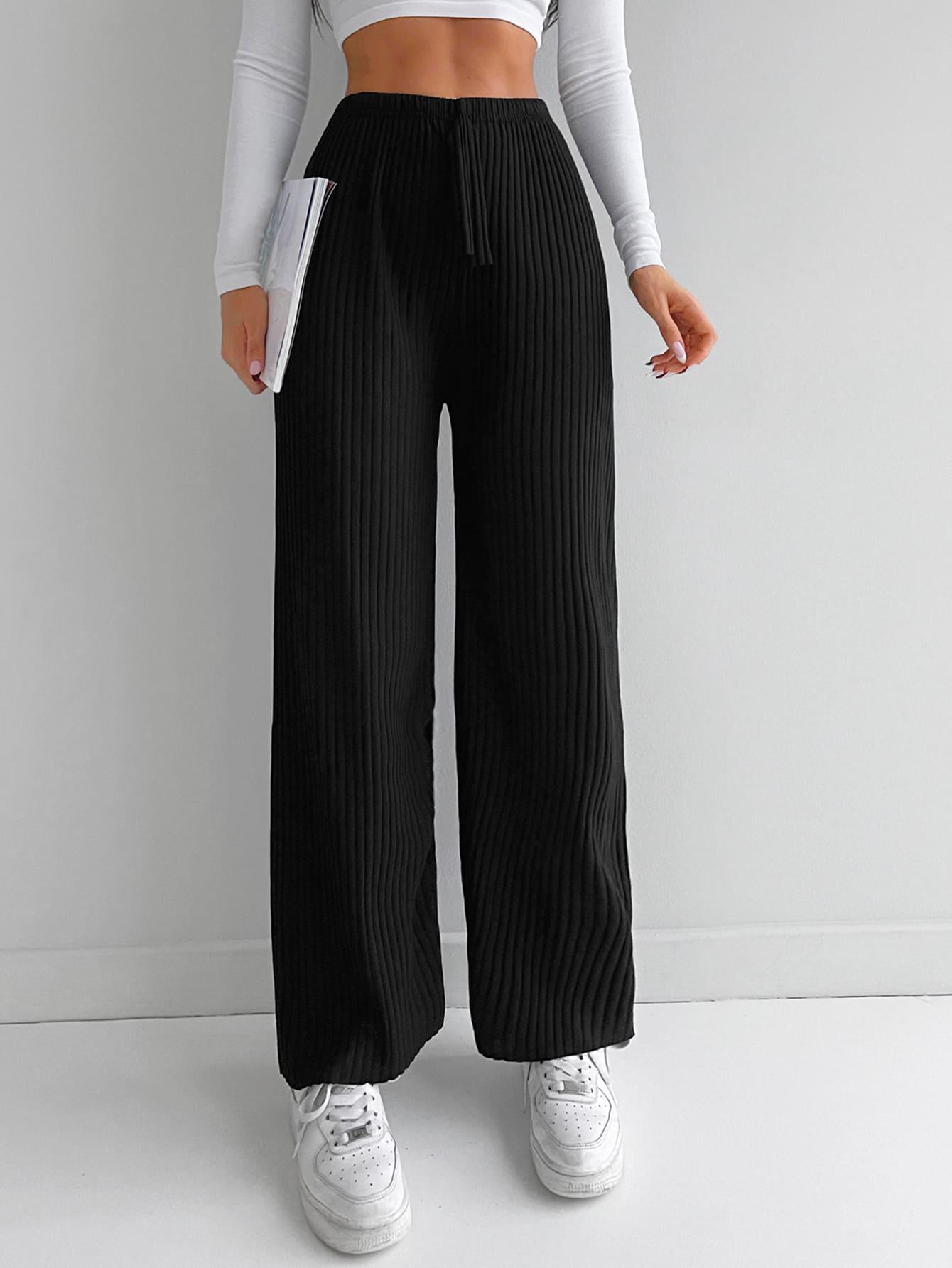 SHEIN CZARNE SPODNIE PROSTA NOGAWKA S06__XL