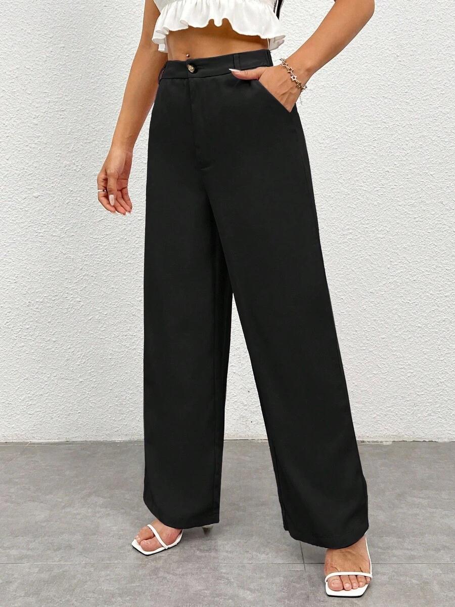 SHEIN CZARNE SPODNIE PROSTA NOGAWKA S06__XXL