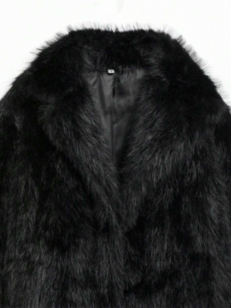 SHEIN CZARNE SZTUCZNE FUTRO W01__XS