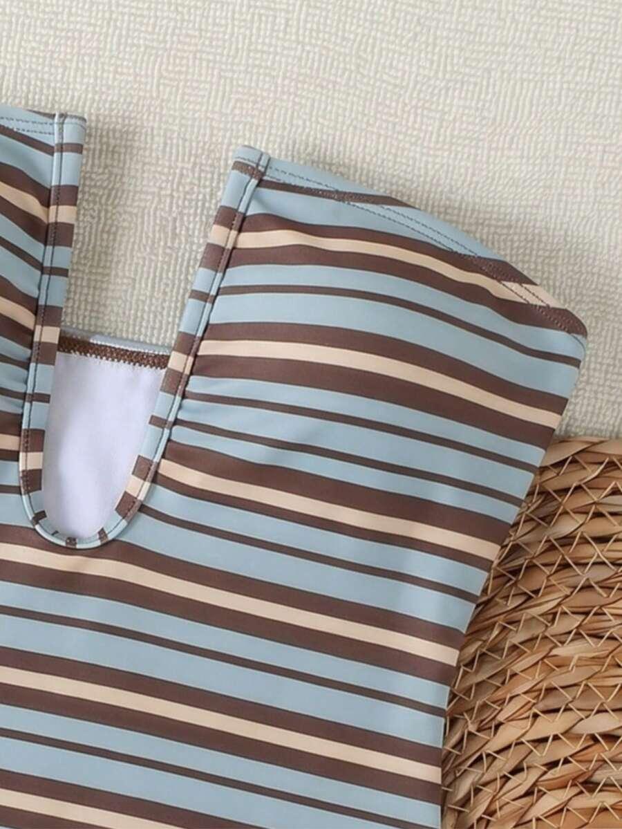 SHEIN JEDNOCZĘŚCIOWY STRÓJ KĄPIELOWY W PASKI S09__M