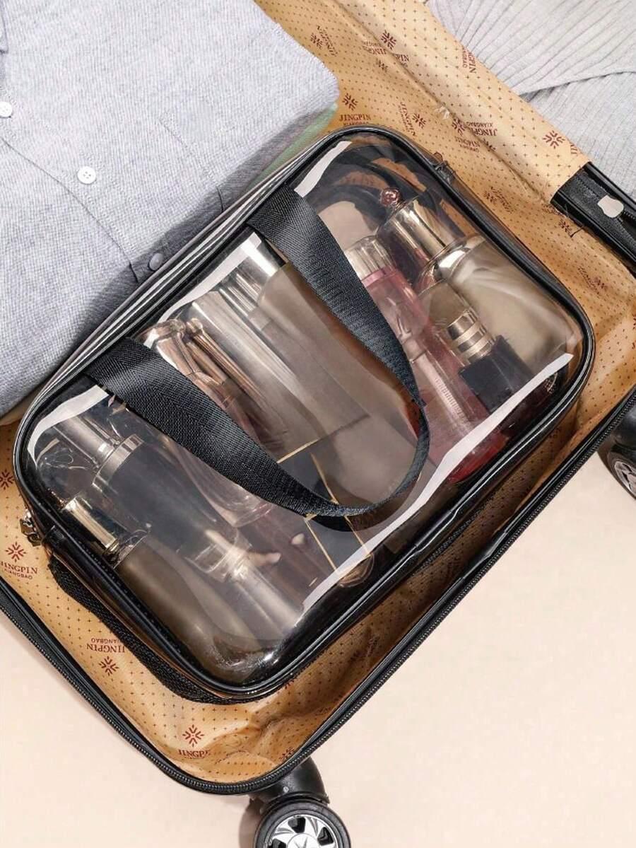 SHEIN CZARNA KOSMETYCZKA ZAMEK S07__15,5X21X30,5CM