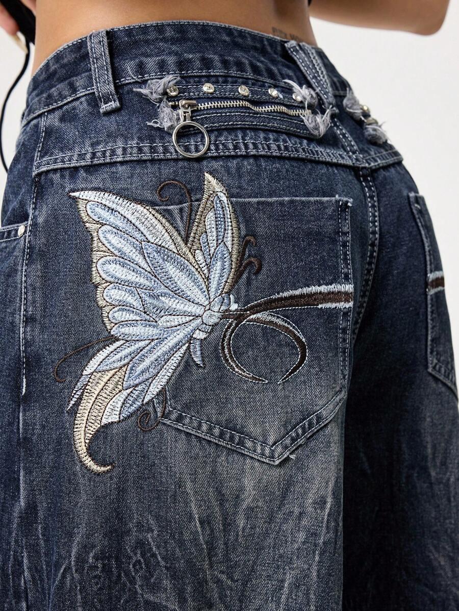 ROMWE NIEBIESKIE SPODNIE JEANS S06__S