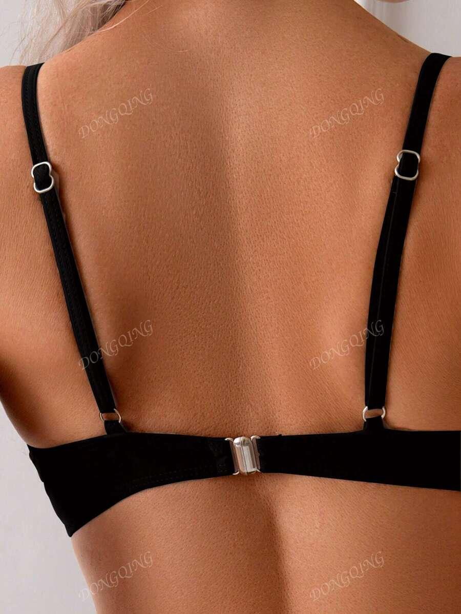 SHEIN CZARNA GÓRA OD BIKINI S09__L