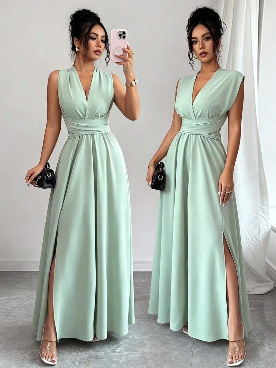 ELENZGA ZIELONA SUKIENKA MAXI S06__L