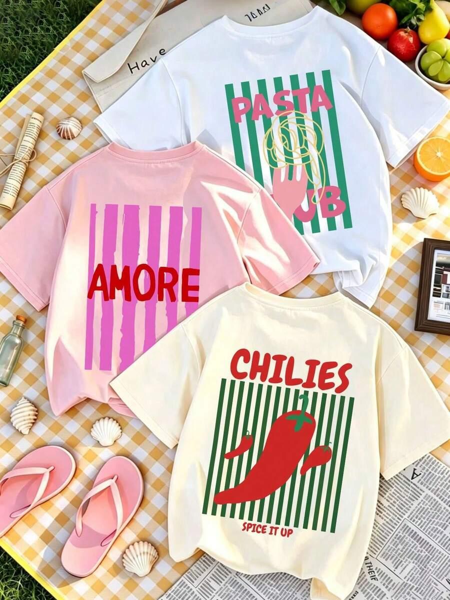 SHEIN T-SHIRT PRINT 3-PACK S06__158-162