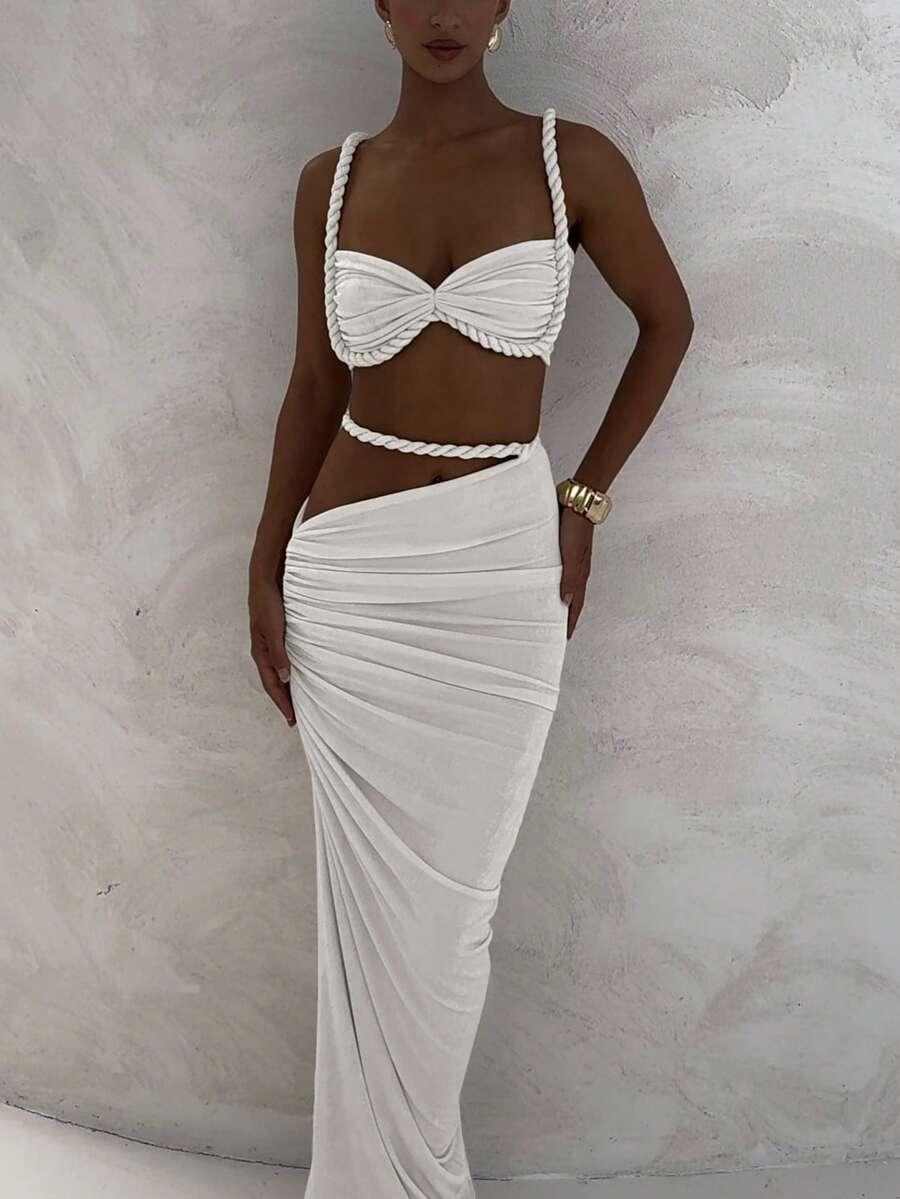 SHEIN BIAŁY TOP NA RAMIĄCZKACH S09__S