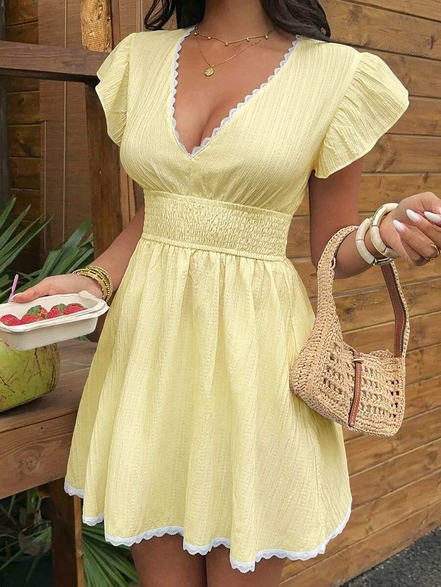 SUNNYSHIC ŻÓŁTA MINI SUKIENKA S06__XXL