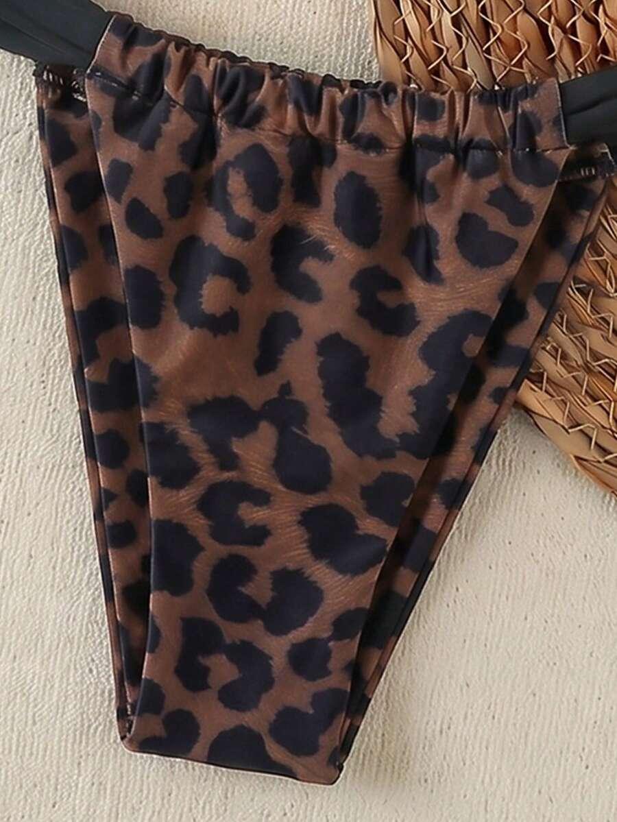 SHEIN DWUCZĘŚCIOWY STRÓJ KĄPIELOWY ANIMAL PRINT S09__XS