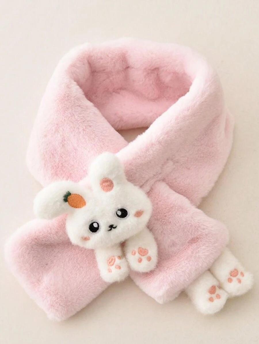 SHEIN RÓŻOWY SZALIK KRÓLIK W01__10X73