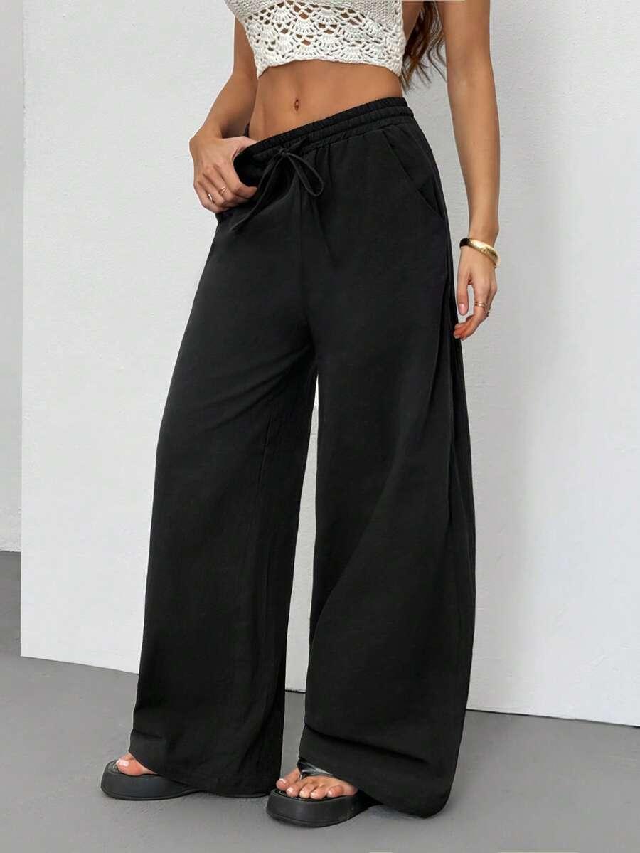 SHEIN CZARNE SPODNIE CASUAL S06__M