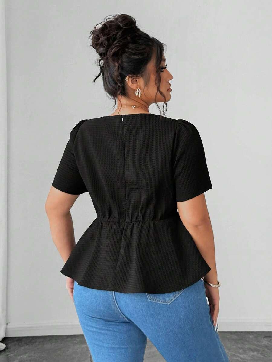 AUVINA CZARNA BLUZKA GUZIKI PK01__XXL