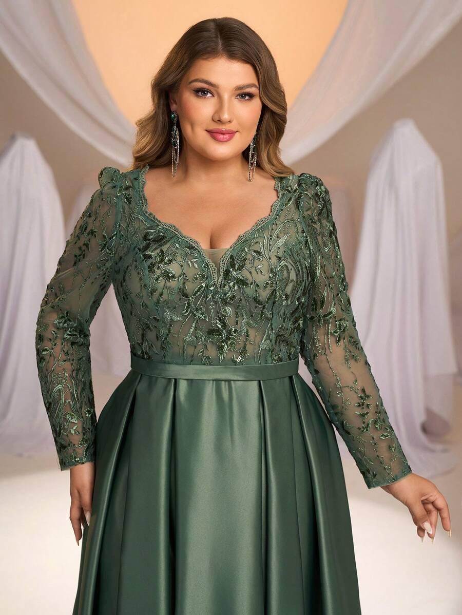GLAMRAE ZIELONA MAXI SUKIENKA ZDOBIENIE PK01__46