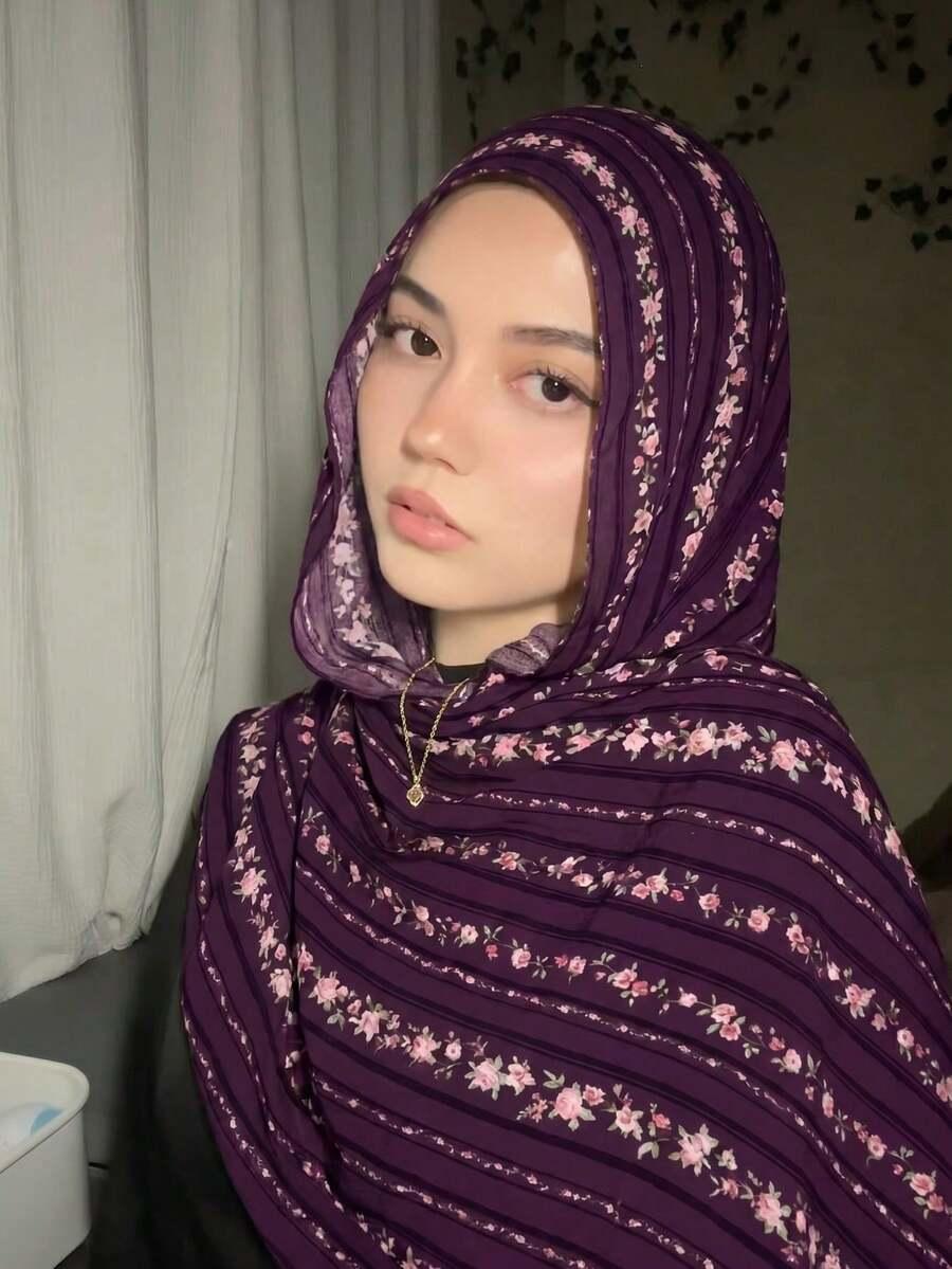 SHEIN CHUSTA NA GŁOWĘ KWIATY S07