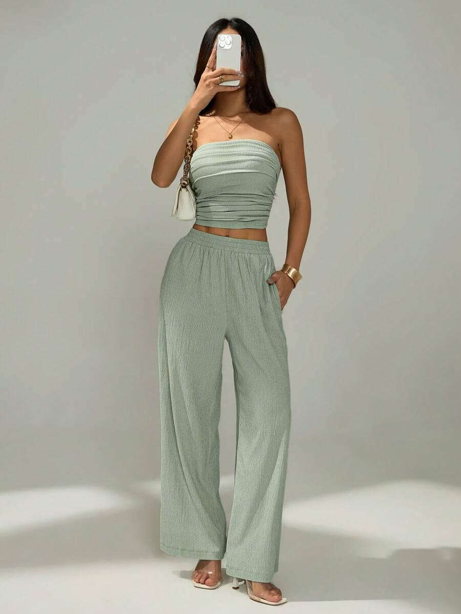 SHEIN ZIELONE SPODNIE CASUAL S06__L
