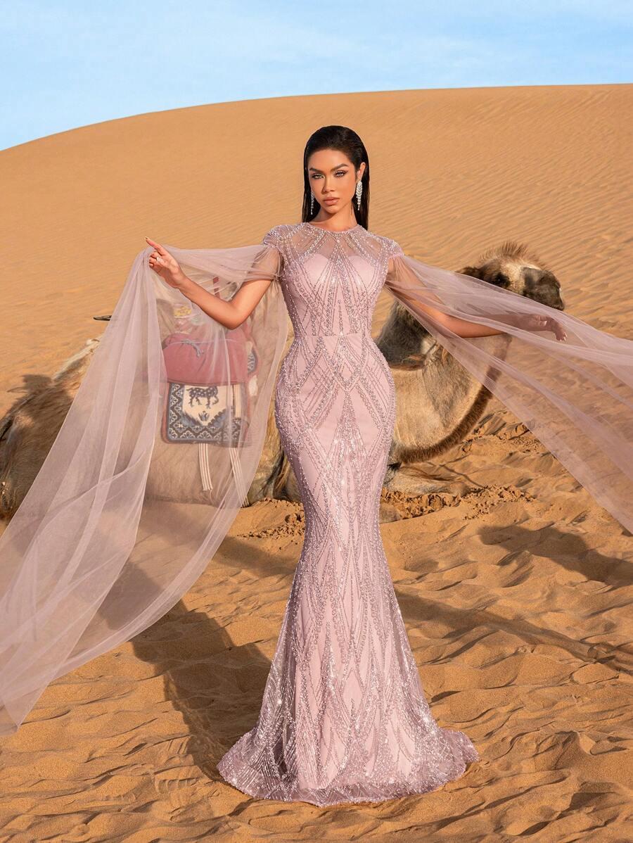 SHEIN RÓŻOWA MAXI SUKIENKA S06__M