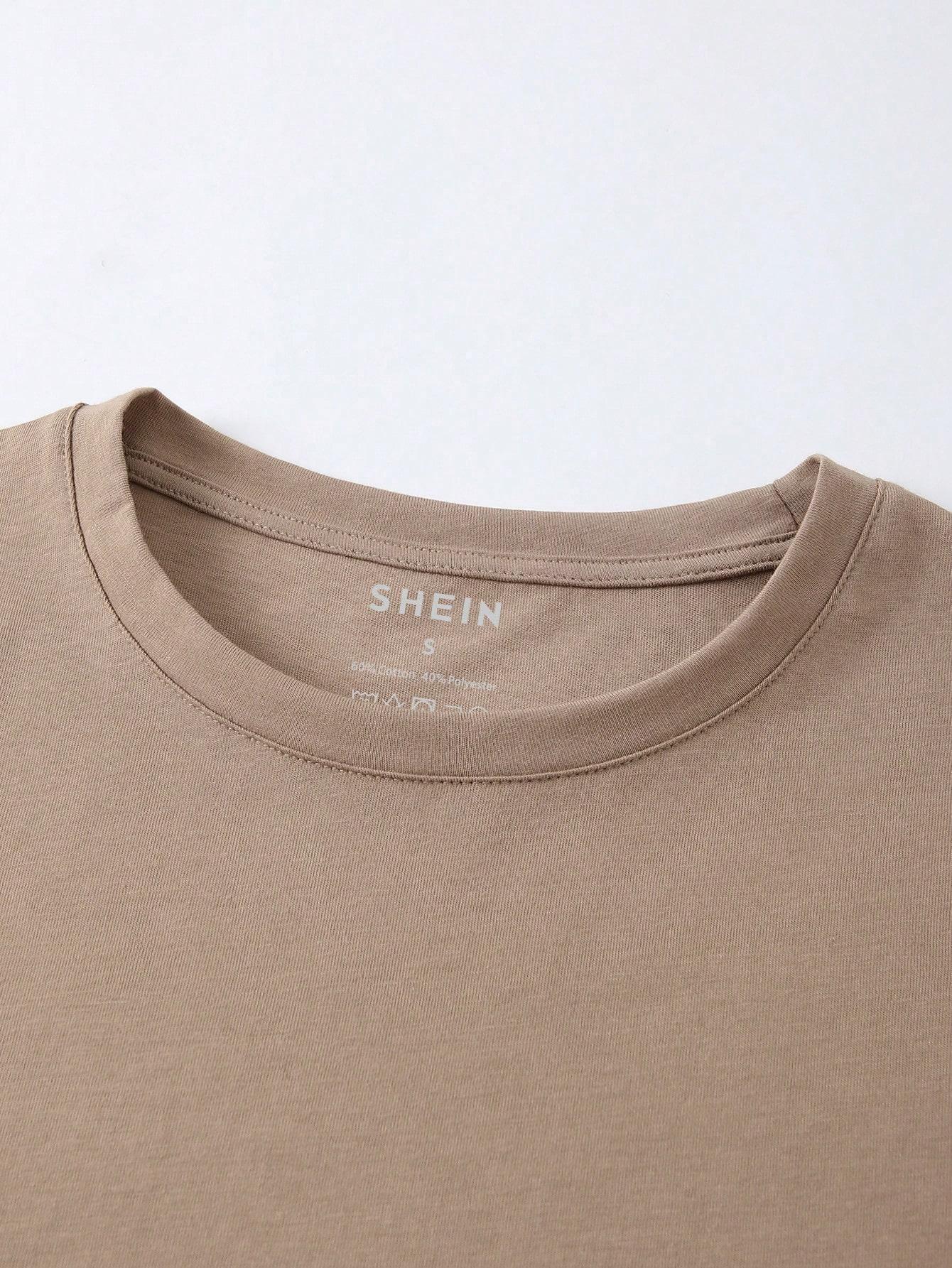 SHEIN BRĄZOWY T-SHIRT 2-PACK S06__S