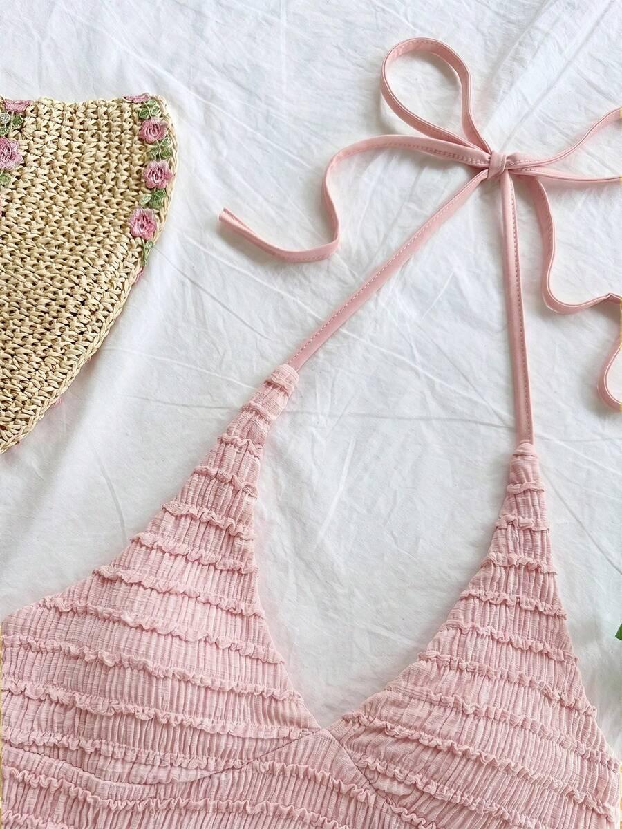 SHEIN RÓŻOWY TOP SPODENKI KOMPLET S06__L