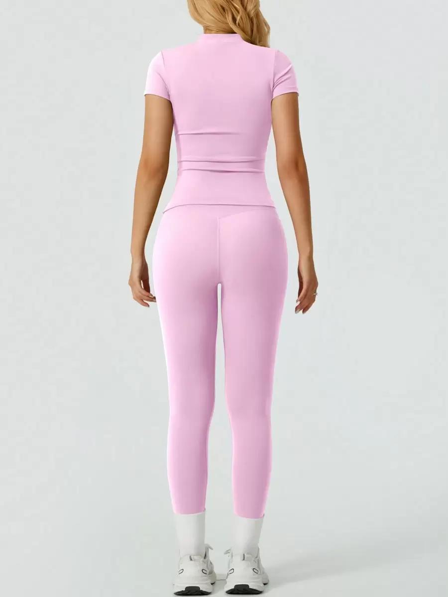 NCMRYU RÓŻOWY KOMPLET LEGGINSY TOP S06__M