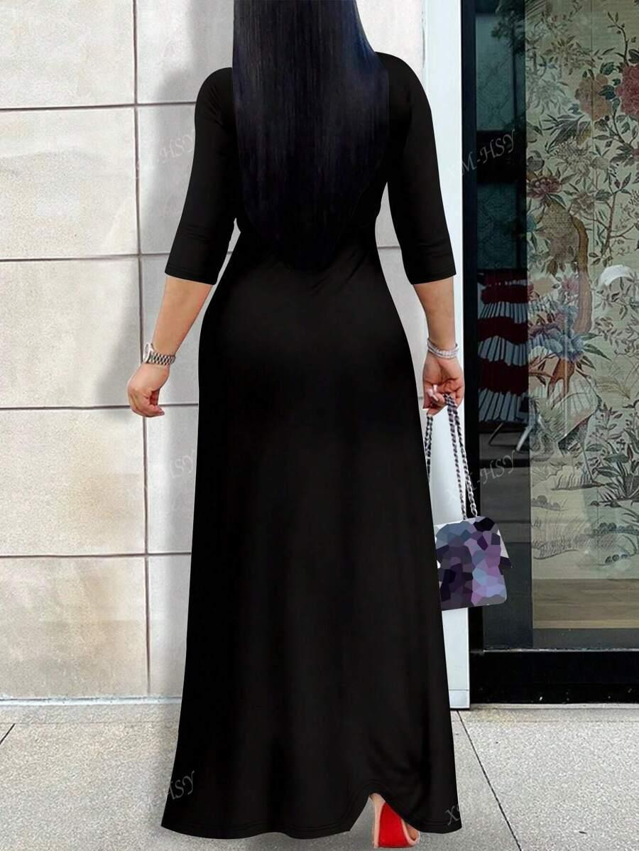 SHEIN CZARNA MAXI SUKIENKA S06__XL