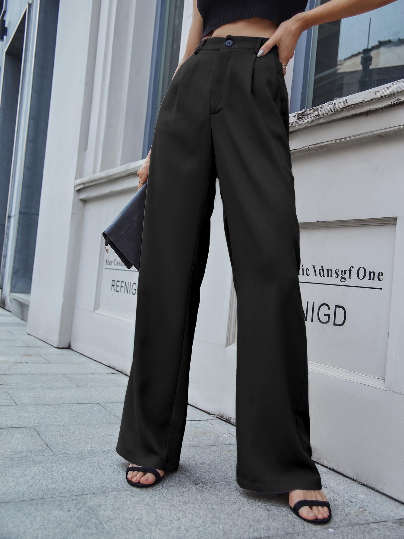 SHEIN CZARNA PROSTE SPODNIE S06__S