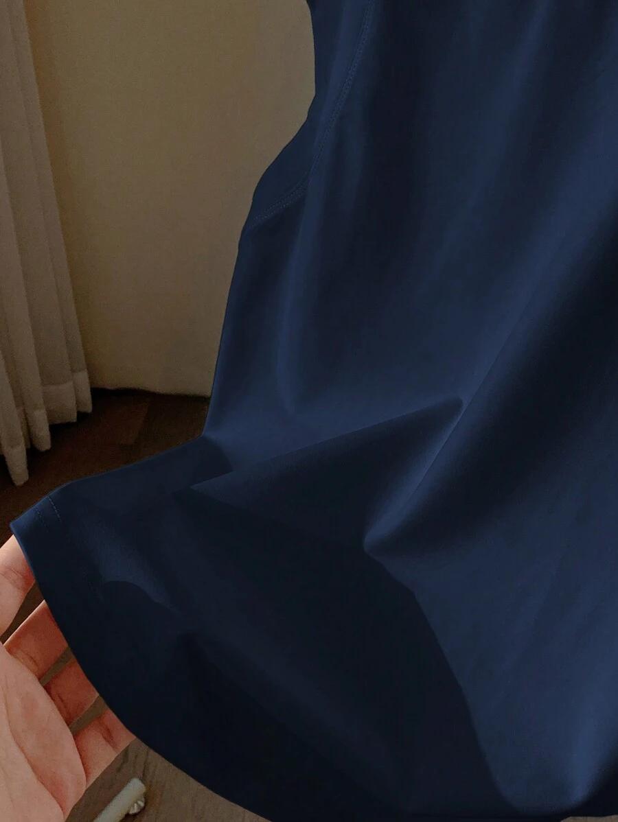 SHEIN GRANATOWA BLUZKA KRÓTKI RĘKAW S06__XL