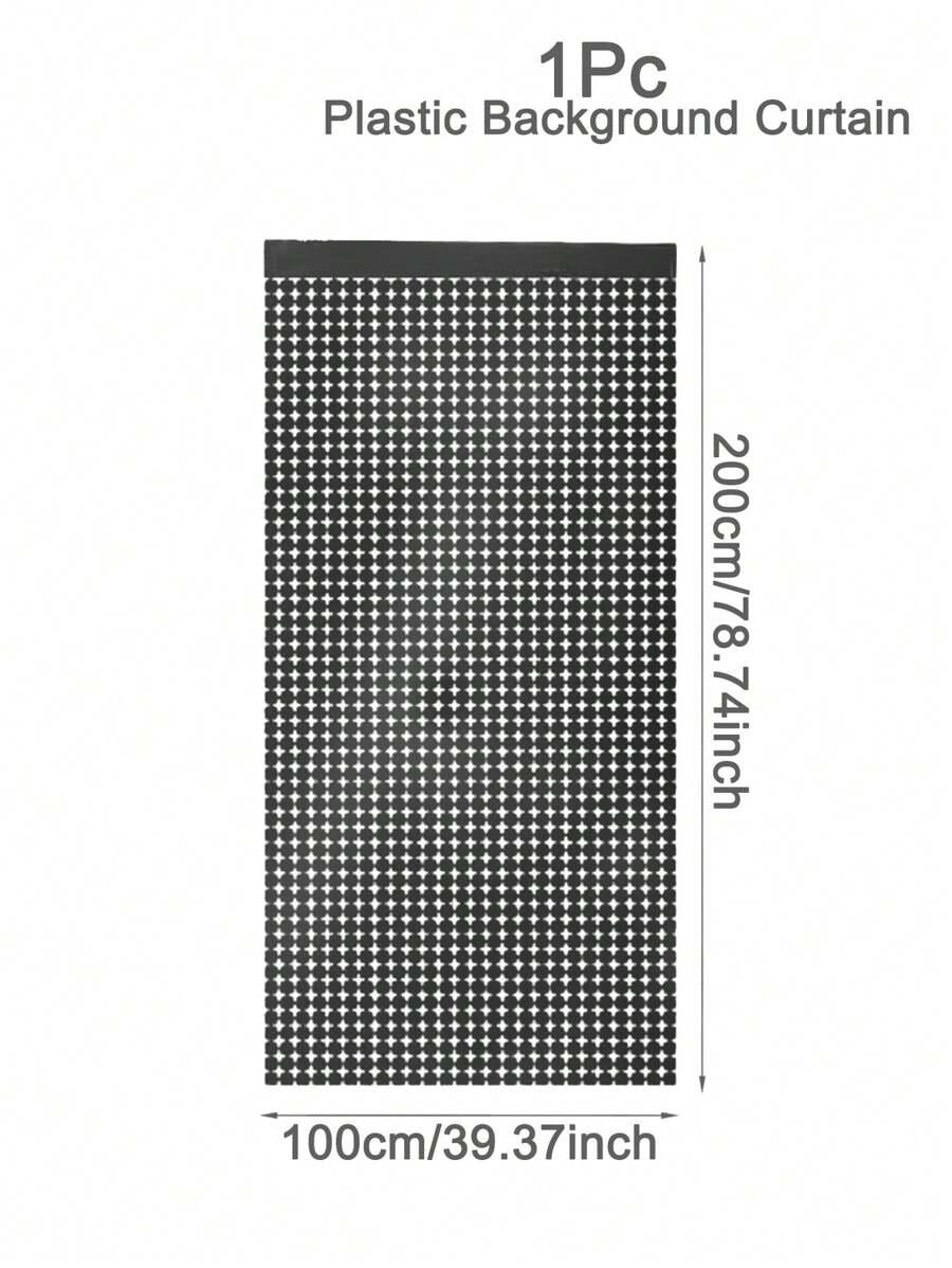 SHEIN CZARNA KURTYNA DEKORACYJNA 1-PACK S07__200X100CM