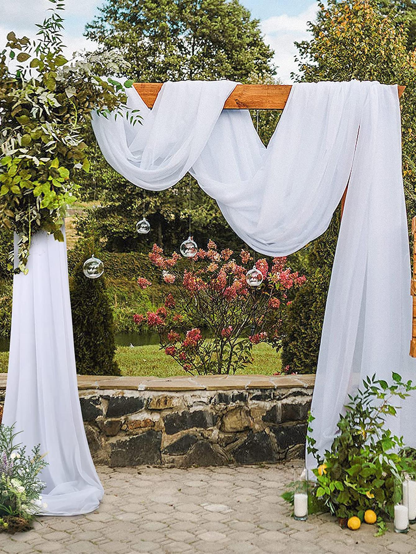SHEIN BIAŁA KURTYNA DEKORACJA S07__75X600CM