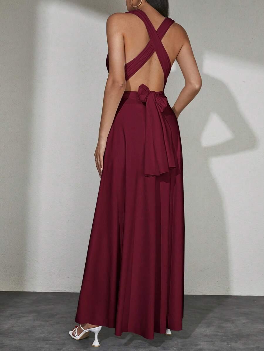 SHEIN BORDOWA MAXI SUKIENKA S06__S