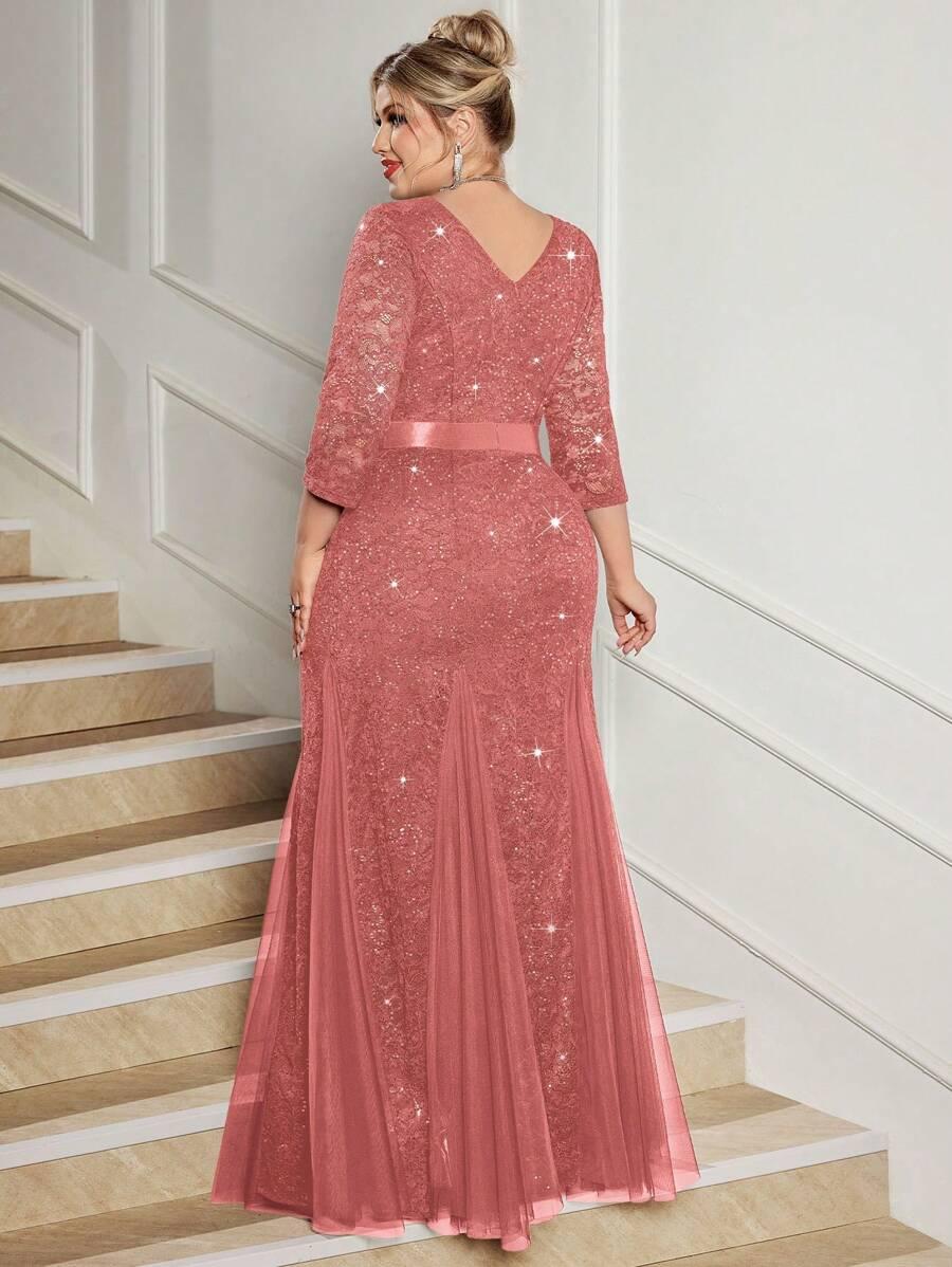 SHEIN RÓŻOWA MAXI SUKIENKA S06__XXL